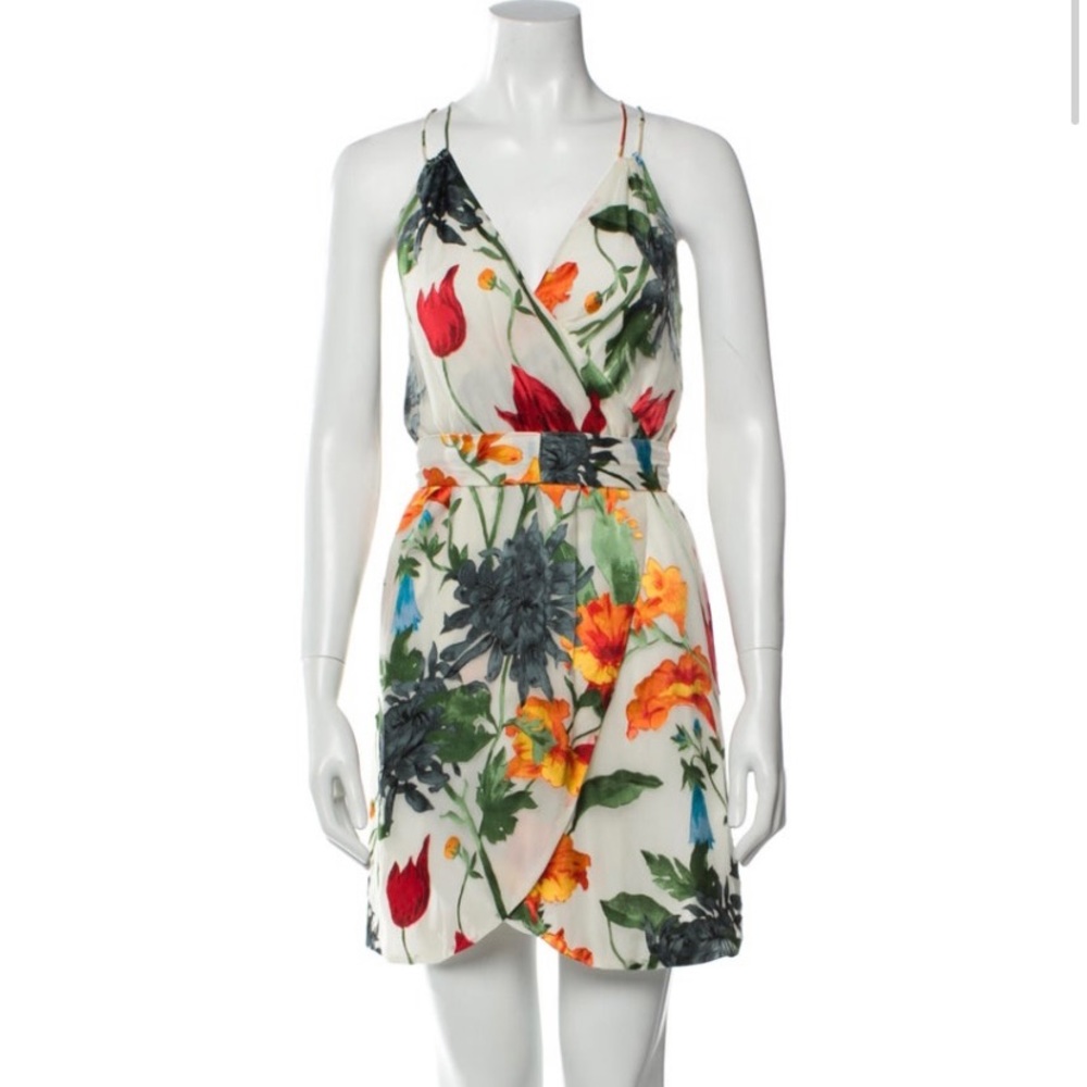 Alice + Olivia silk blend floral wrap dress.